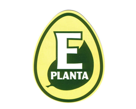E-planta E‑logotyp på etikett – svensk kvalitetsmärkning i E‑plantsystemet för certifierade, virusfria träd, buskar samt frukt- och bärväxter anpassade för svenskt klimat.