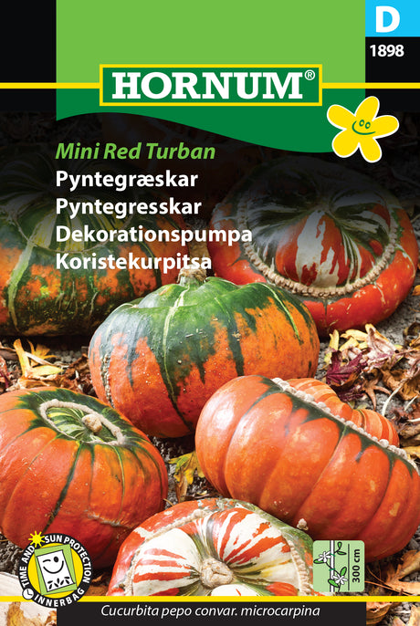 Dekorationspumpa 'Mini Red Turban' frö