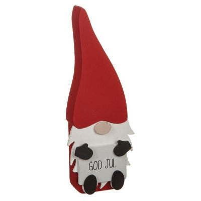 Tomte 'God Jul' i Trä 25cm
