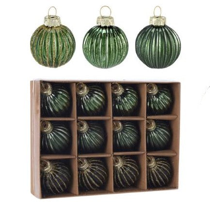 Xmas Julgranskula 4cm Green 12st