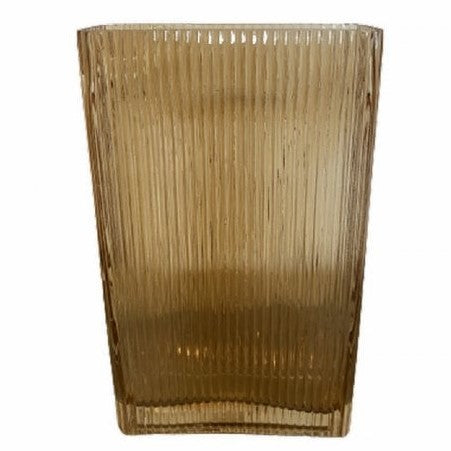 Glasvas 'Cube Tall Yellow' - Klar