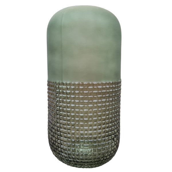 Glasvas 'Tall Green Leaf' H32cm