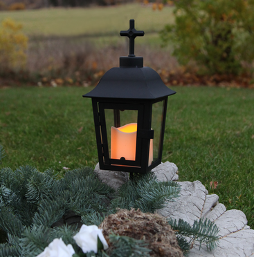 Gravlykta Serene Svart metall H24cm