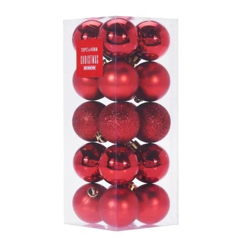 Xmas Julgranskula 4cm Rödmix