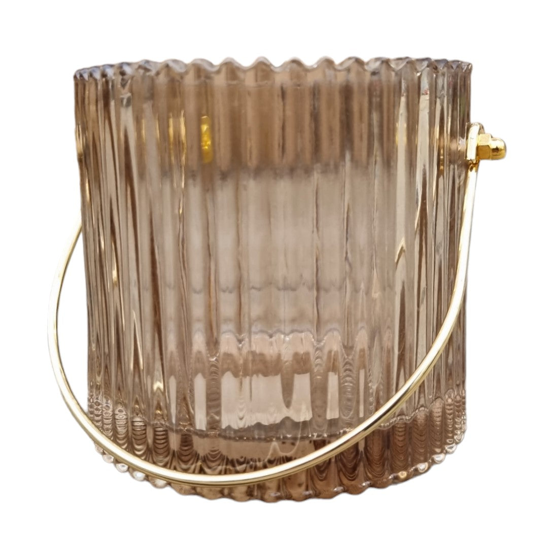 Värmeljushållare 'Stripes Brown'