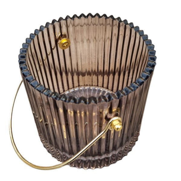 Värmeljushållare 'Stripes Dark Grey'