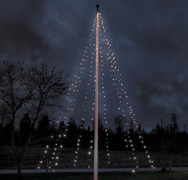 FlaggstÄngsbelysning LED 'Crispy Ice White' 7m
