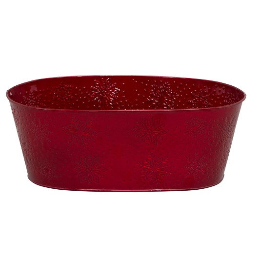 Kruka i metall 'Snowflake' Röd 24,5cm