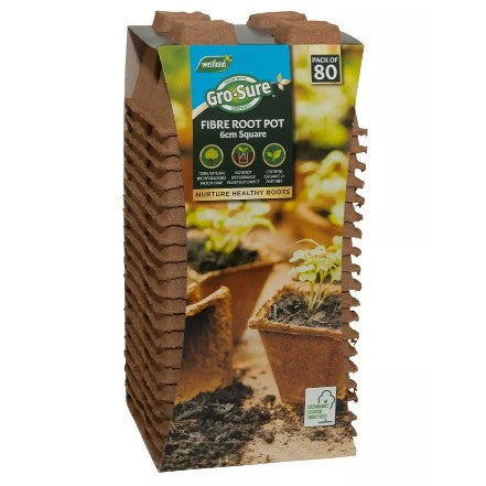 Fiberkruka Kvadratisk 6cm 80-pack