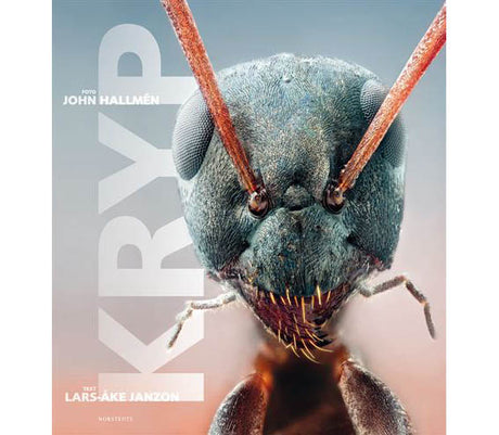 Bokomslag till Kryp: makrofotografier av småkryp och insekter, fokusstackning och fältstudier; foto John Hallmén, text Lars‑Åke Janzon, Norstedts förlag