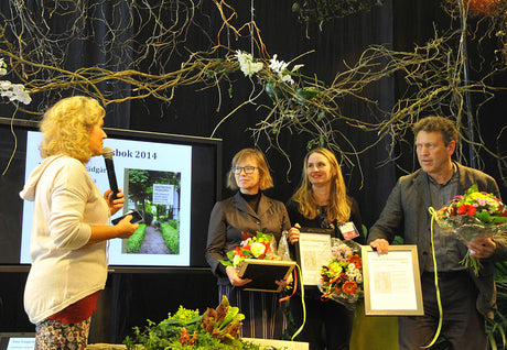 Pristagare Årets Trädgårdsbok 2014 – Arkitektens trädgård av Kenneth Kauppi, presenterad på Bok & Bibliotek-mässan; Stockholms Gartnersällskap, trädgårdslitteratur, Bokförlaget Arena