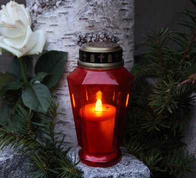 Gravljus Serene Rött LED H15,5cm