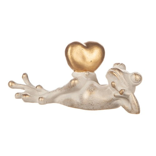 Groda hjärta i poly Liggande 15cm