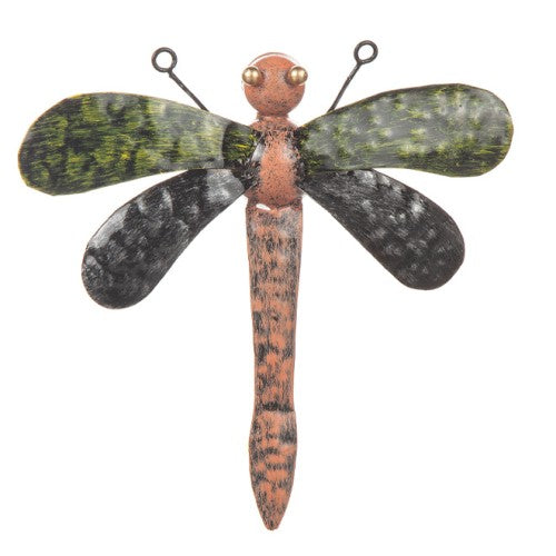 Trollslända i Plåt 17x15cm Grön