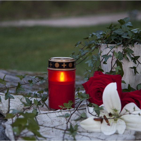 LED Gravljus Serene Röd H12cm