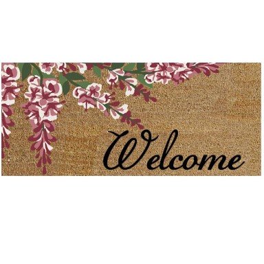 Dörrmatta 'Welcome Flowerpower' 23x53cm
