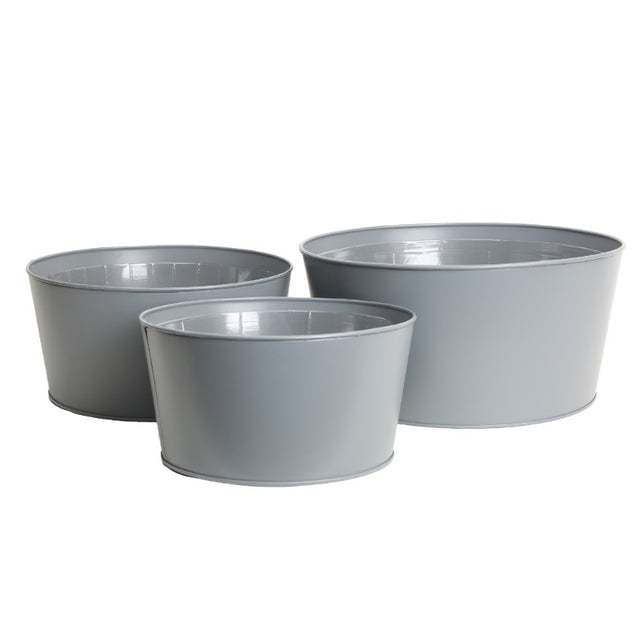 Planteringskruka Metall Grå Stor