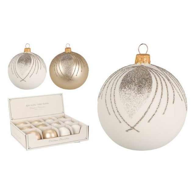 Julgranskula Glas 8cm 'Peacock Feather' 12-p