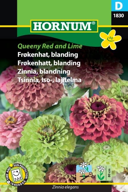 Zinnia Mix 'Queeny Red and Lime' frö