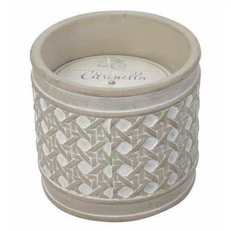 Ljus i cement 'Citronella' - Korgmönster