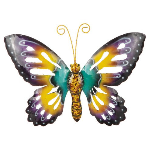 Fjäril i Hamrad Plåt 15x19cm Lila