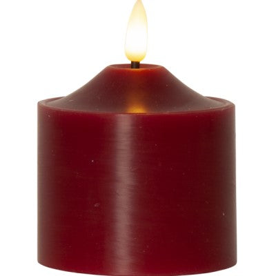 LED Blockljus 'Flamme' Röd H9,5cm