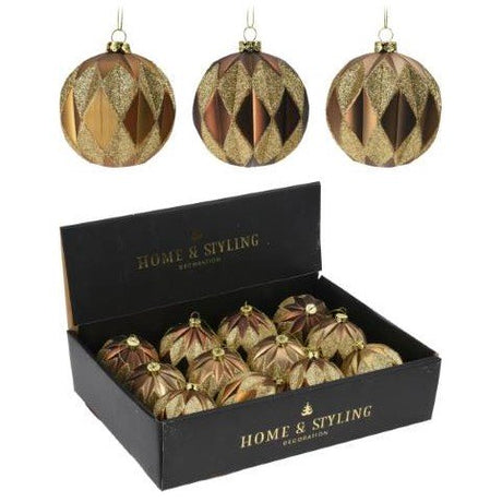 Julgranskula 8cm 'Glitter Deco' 12-p