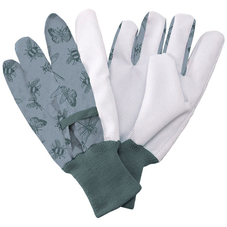 Kent & Stowe Trädgårdshandske Bomull 'Bugs Blue' Medium