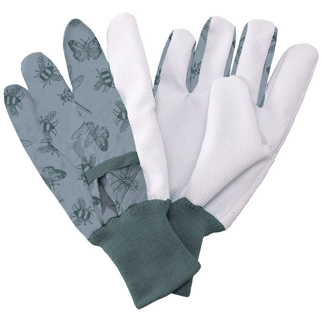 Kent & Stowe Trädgårdshandske Bomull 'Bugs Blue' Medium