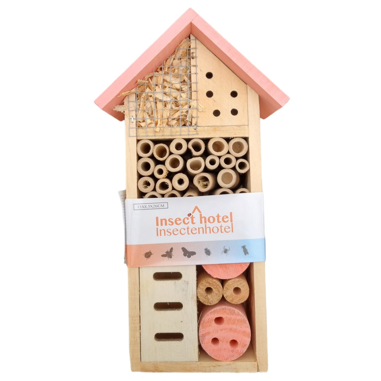 Insektshotell 'Hotel' Rosa - 26cm