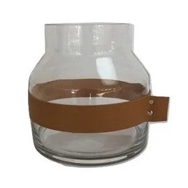 Ljuslykta 'Leather Belt' 20x20cm