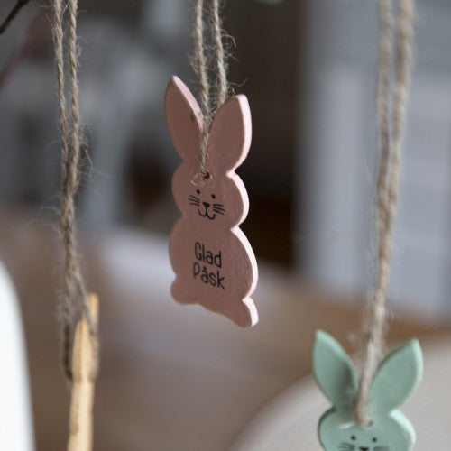 Kanin Hängande 'Glad Påsk' Rosa