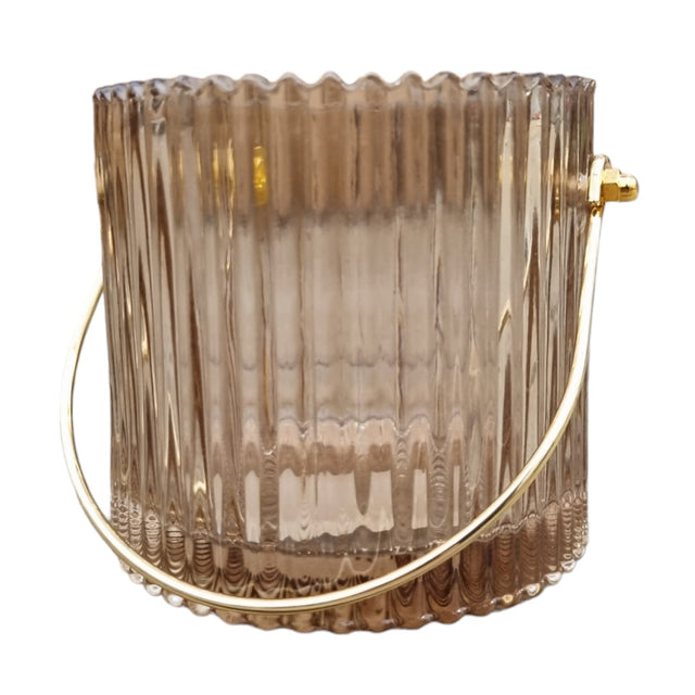 Värmeljushållare 'Stripes Brown'