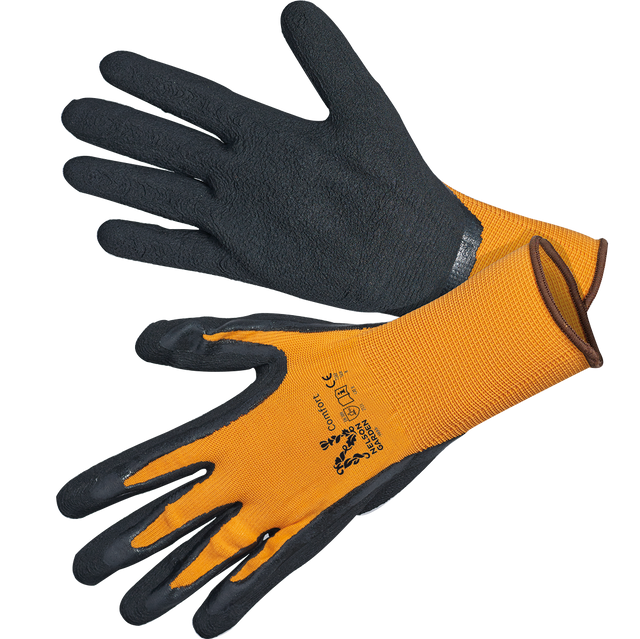 Handske Comfort, orange/svart stl 11