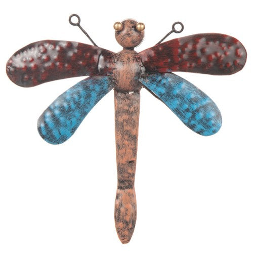 Trollslända i Plåt 17x15cm Röd