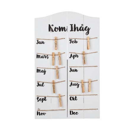 Trätavla 'Årsplanerare' 36x60cm