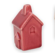 Minihus keramik röd 5cm