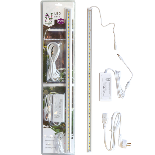 Växtbelysning LED NO.1 15W, 60cm med adapter