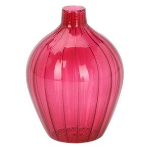 Glasvas 12cm Mörkrosa