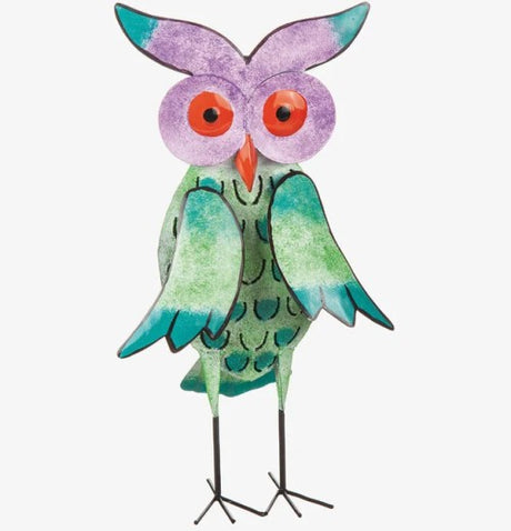 Uggla i Plåt 17x35cm Grön