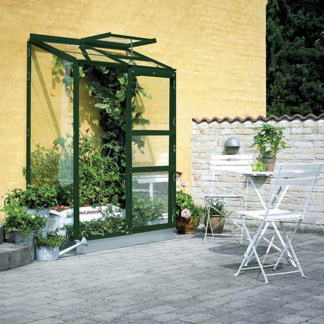 Växthus 'Altan' 2 sektioner Glas - Grön inkl Svart Fundament