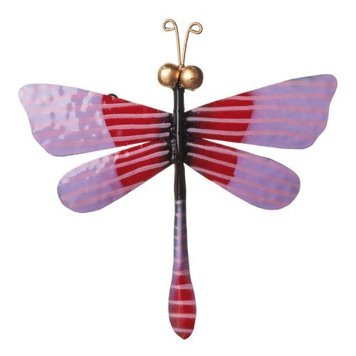 Trollslända i Plåt 25x25cm Röd